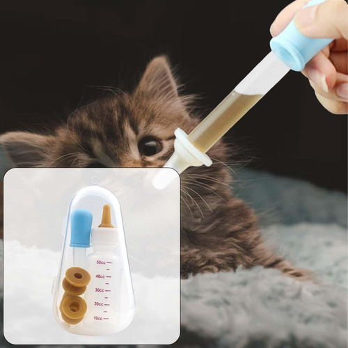 Mascota Perro Gato Bebé Transparente Cuentagotas Azul