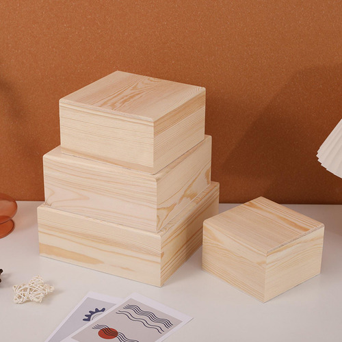 Caja De Almacenamiento De Madera,caja 20cmx20cmx8cm