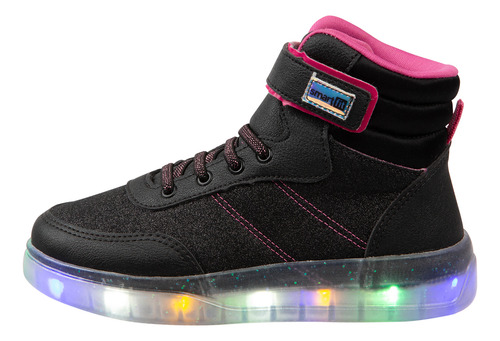 Zapatos Tipo Botín Sneaker Con Luces Para Niña