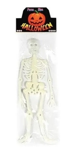 Esqueleto Blanco Plastico Halloween Terror Muñeco X 1 