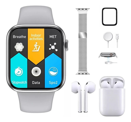 Smartwatch 44mm: Transforme Seu Estilo De Vida Com O Novo Prateado Silicone Prateado Prateado