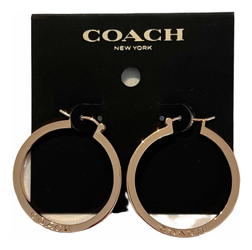 Aros, Coach New York, Oro Rosado. Original