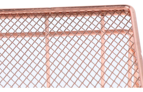 3 X 5xrose Gold Metal Wire Mesh Pen Pot Pen Pencil 3 Piezas