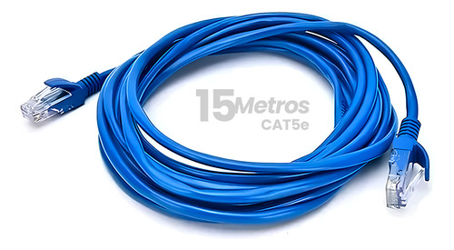 Cabo De Rede 15 Metros 15m Lan Internet Crimpado Rj45 Cat5e Azul Boyu Cell