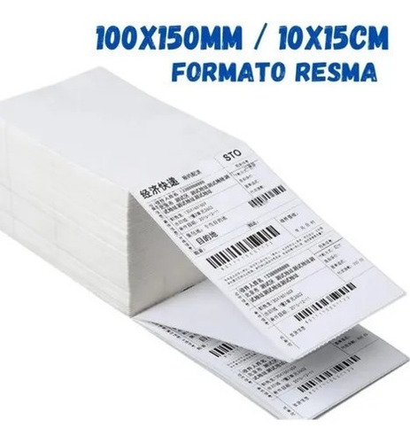 10000 Etiquetas 10x15 Térmica Adesiva Serrilha Formato Resma