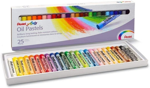 Giz Pastel Oleoso Óleo Oil Pentel 25 Cores Com