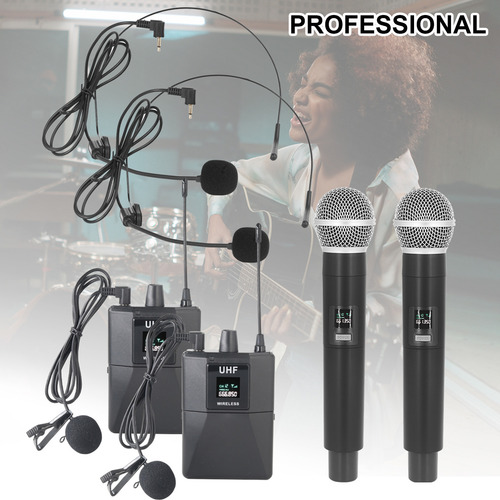 Sistema De Micrófono Inalámbrico Uhf Profesional Para Evento