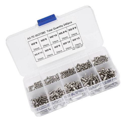Hex Socket Screw 240pcs M2*6\m2*8\m2*10\m3*6\m3*8\m3*10\m3*1