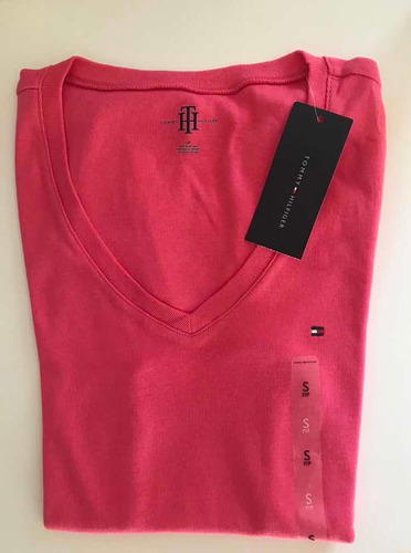 Remera Rosa Mujer Algodón Tommy Hilfiger Talle S Original!