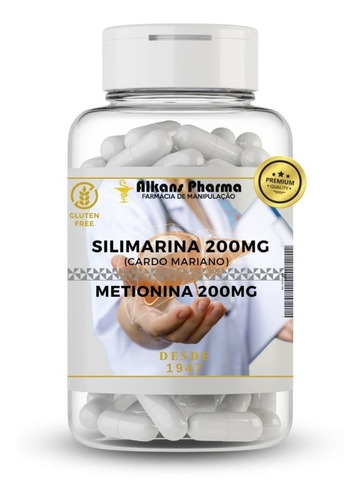 Silimarina 200mg Metionina 200mg 120 Cáps Pronta