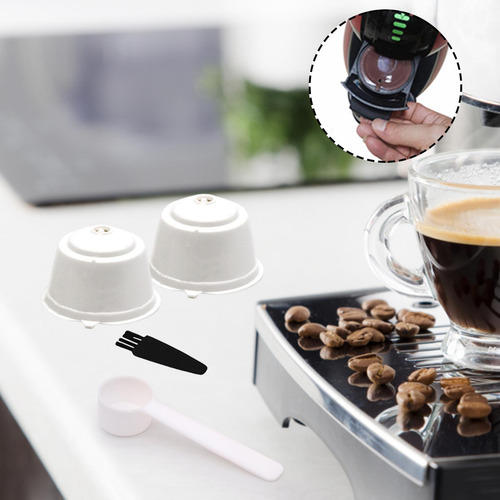 2x Filtros De Café Reemplazo Portátil Recargable Blanco