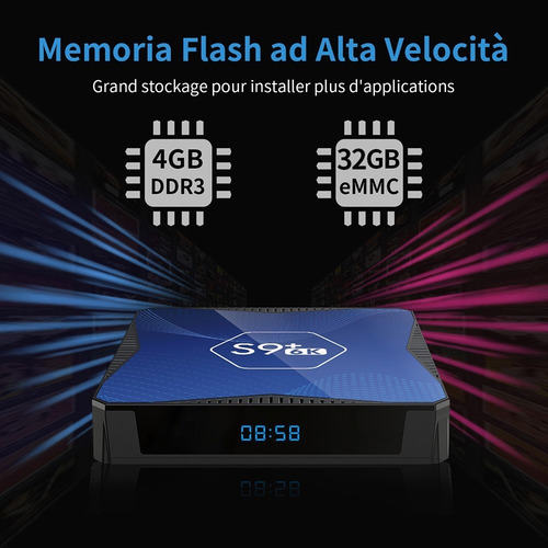 Tv box Sunnzo S9+ S9+ estándar 1.ª generación 6K 32GB negro con 4GB de memoria RAM