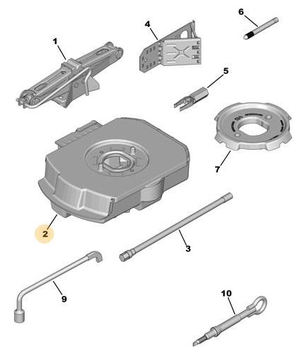 Caja Soporte Rueda De Auxilio Peugeot 5008