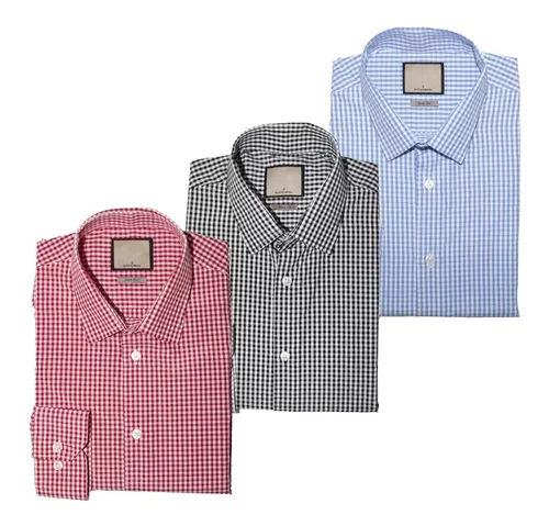 Camisa Xadrez Social Casual Masculina Slim Passa Fácil Luxo