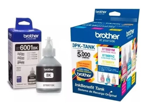 Tintas Brother Original Bt-6001 Pack X 4 Colores 