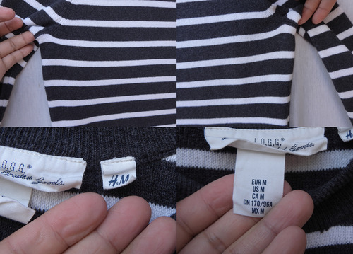 Sweeter Vestido Marca H&m, Rayas Gris Oscuro Talle M Holgado (Usado)