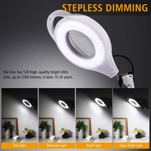 Lampara De Mesa Con Lupa Y Luz Led Regulable De Manualidades