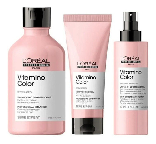 Pack Vitamino Color Loreal Shampoo, Acondicionador Y Spray