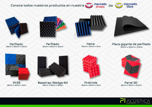 Superkit 100 Piezas Espuma Acústica Colores