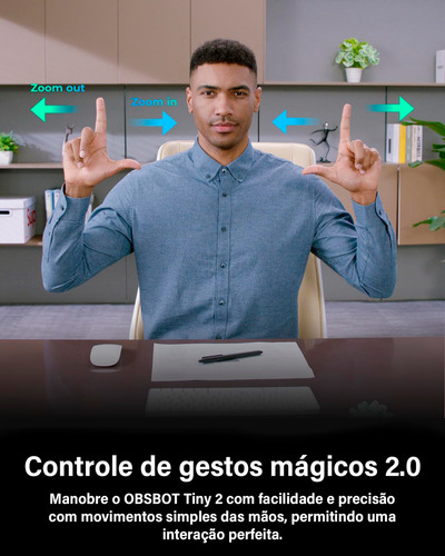 4k Webcam Obsbot Tiny 2 4k Com Controle Voz Rastreamento Ai Cor Preto