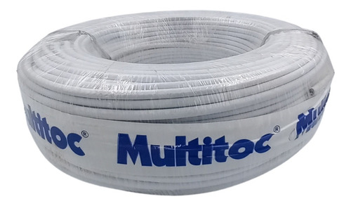 Cabo Coaxial Flexível Rg6 75 Omhs 80% Malha 100 Mts Multitoc