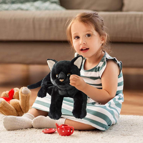. Figura De Gato Negro Abrazable, Muñeco De Anime De