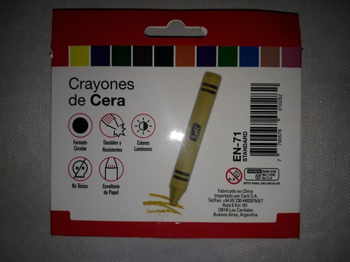 Crayones De Cera Jumbo Trabi 12 Unidades