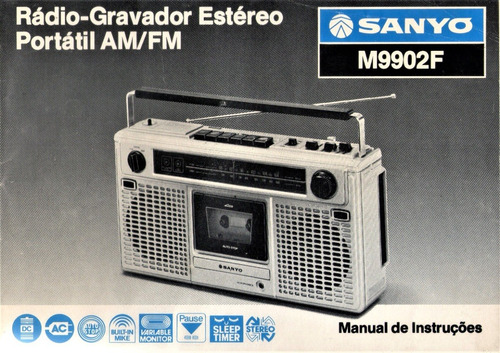 Manual Rádio Gravador Sanyo M9902f Original (Usado)