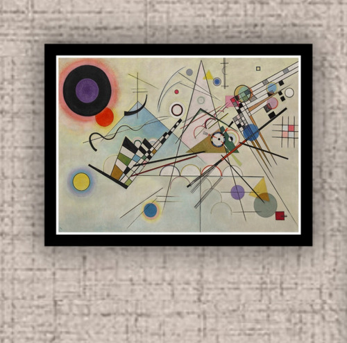 Quadro Com Moldura 30x42cm Kandinsky Obra Composition 8