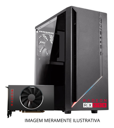 PC Gamer Completo 2Eletro Win Intel Core i5 16Gb Ram Amd Radeon Rx 550 4Gb Ssd 480Gb Monitor 20" 75Hz Fonte 500W Gabinete preto com frontal Rgb Pg2e-Rgb0139wi