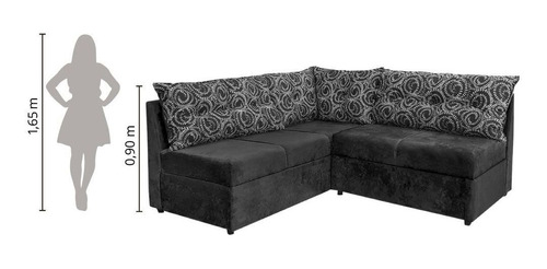 Sofá De Canto Renaut Mamflex Suede Marrom / Flor