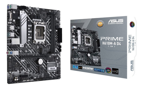 Placa-mãe Asus Prime H610m-a D4-csm Lga 1700 Intel 12th Ge