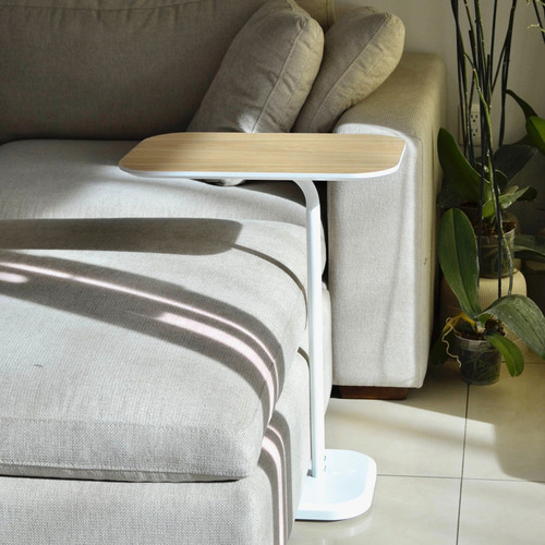 Mesa Auxiliar Minimalista De Centro Para Sala Adh-203589 Color Natural-bco