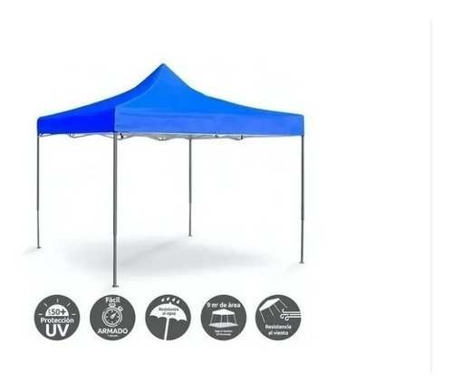 Imagen 2 de 6 de Toldo Plagable 3x3 Metalico Antioxidable Con Lona, Impermeab
