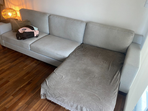 Sofa Con Chaise 3 Cuerpos Gris Renoir