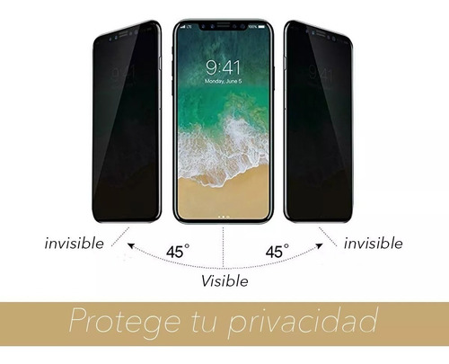 Vidrio Templado Antiespia iPhone 11 Pro Max X Xr Xs 5 6 7 8