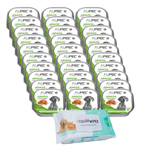 32 Latas Nupec Perro Adulto Alimento Húmedo +toallitas Frida