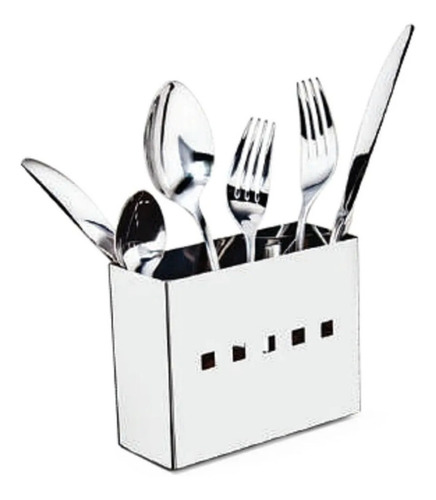 Imagem 2 de 5 de Escorredor De Aço Inox 12 Pratos Com Porta Talheres Inox