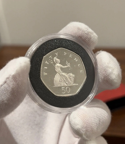 Moeda De Prata 50 Pence 2006 Guerreira Britannia No Estojo