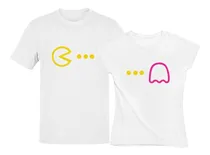 Comprar Playeras Dúo De Parejas Pacman Videojuegos Gamer Novios Rega