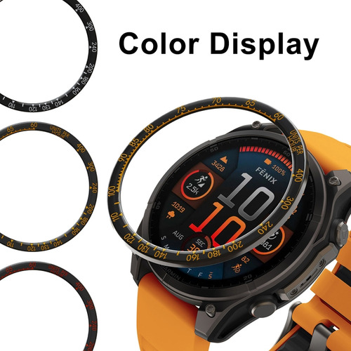 Bisel Metálico Negro Y Rojo Del Reloj Inteligente Para Garmi