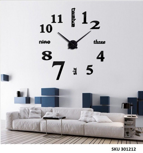 Reloj Pared 3d Espejo Moderno Pegatina Bricolaje W01