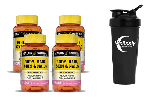 Combo Vitaminas Mason - 4 Body, Hair, Skin & Nails + Shaker