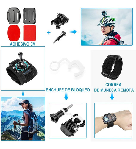 Imagen 6 de 9 de Kit De Accesorios 80 En 1 Para Gopro Hero 9/8/7/6/5/4/sjcam