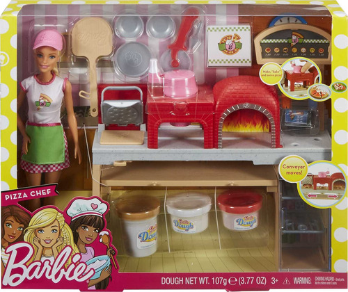 Muñeca Y Horno De Juguete Playset Barbie Pizza Chef Con Acce
