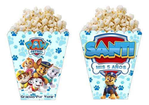 Cajitas Pochocleras Personalizadas, Pack X25 Paw Patrol Nene