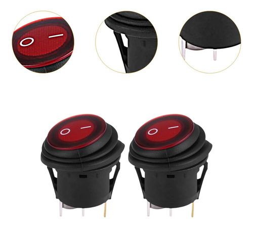 Conjunto De 2 Interruptores Redondos Con Iluminación Led