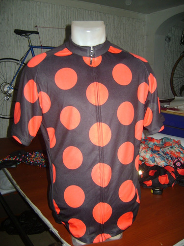 Camiseta Ciclismo Jersey Para Bicicleta Pepas Rojas Saldo Ex