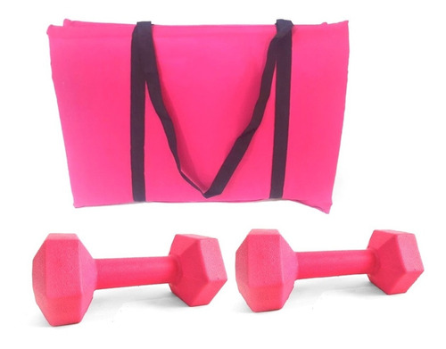 Combo Colchoneta Plegable + Par De Mancuernas 3k Fitness Gym