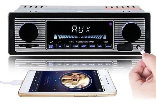 Radio Retro Carro Antigo Usb Bluetooth Pendrive Fusca Cartão